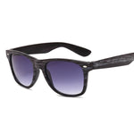 Vintage Small Square Sunglasses Black Imitation Wood Frame