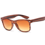 Vintage Small Square Sunglasses Black Imitation Wood Frame