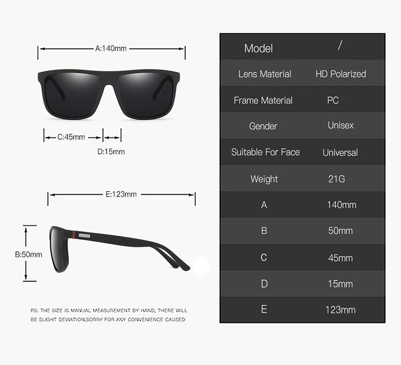 Polarized Sunglasses Square Frame Classic Male Coating Mirror