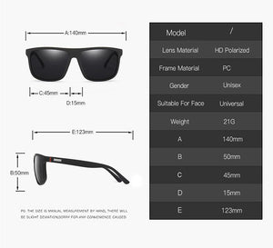 Polarized Sunglasses Square Frame Classic Male Coating Mirror