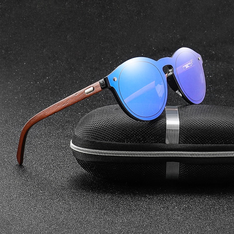 Women's Sunglasses Bamboo Glasses Round