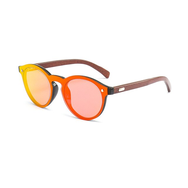 Women's Sunglasses Bamboo Glasses Round