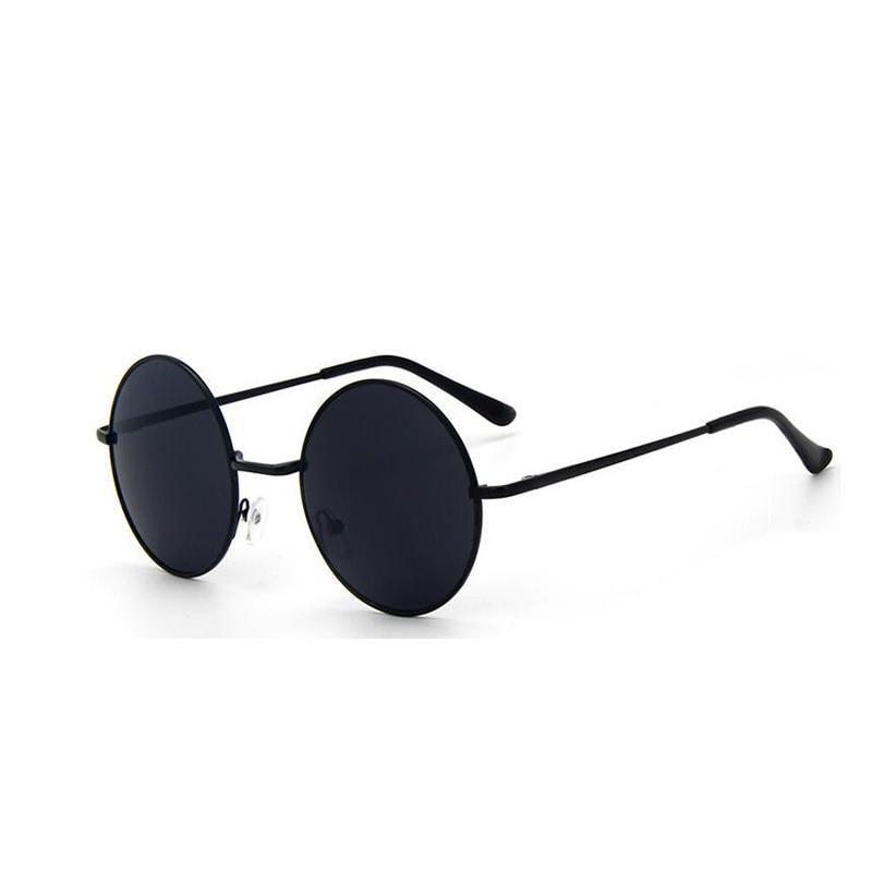 Retro Vintage Black Silver Gothic Steampunk Round Sunglasses