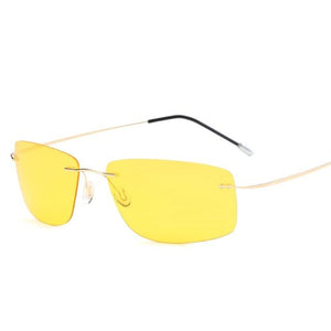 Titanium Polarized sunglasses Square rimless Polaroid