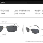 Titanium Polarized sunglasses Square rimless Polaroid