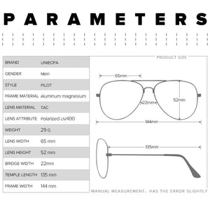 Male Rimless Aviation Sunglasses Men HD Polarized