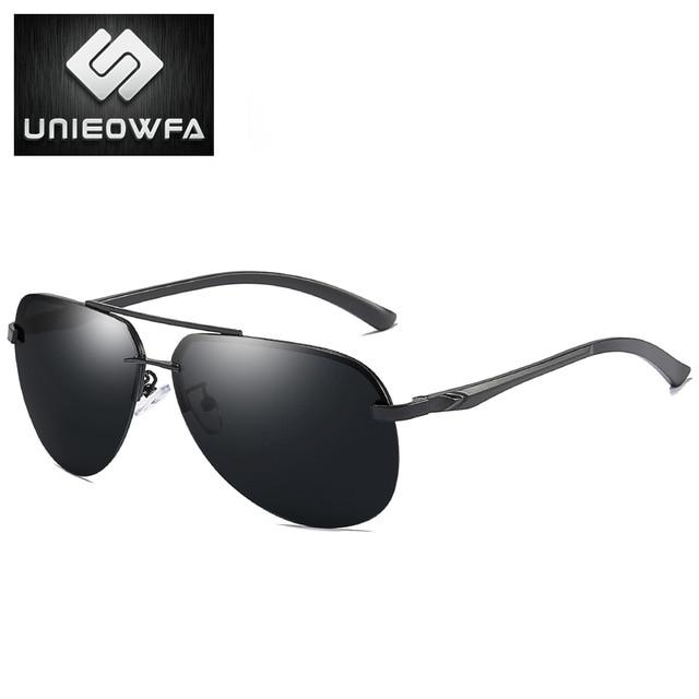 Male Rimless Aviation Sunglasses Men HD Polarized