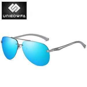 Male Rimless Aviation Sunglasses Men HD Polarized