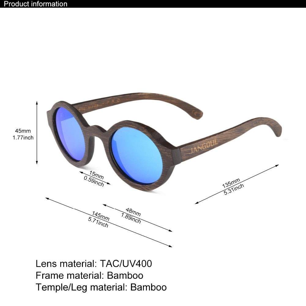 JANGOUL Design Wood Sunglasses Classic Bamboo Wooden
