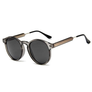 Retro Round Sunglasses Men Brand Design Transparent