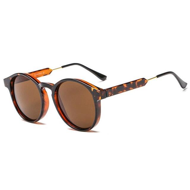 Retro Round Sunglasses Men Brand Design Transparent
