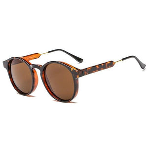 Retro Round Sunglasses Men Brand Design Transparent