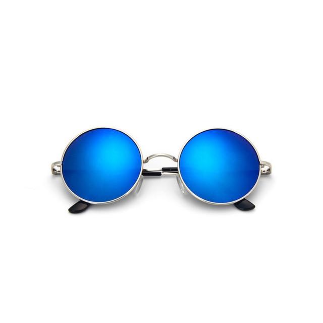 Retro Vintage Black Silver Gothic Steampunk Round Sunglasses