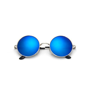 Retro Vintage Black Silver Gothic Steampunk Round Sunglasses