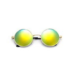 Retro Vintage Black Silver Gothic Steampunk Round Sunglasses