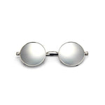 Retro Vintage Black Silver Gothic Steampunk Round Sunglasses
