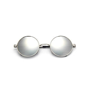 Retro Vintage Black Silver Gothic Steampunk Round Sunglasses