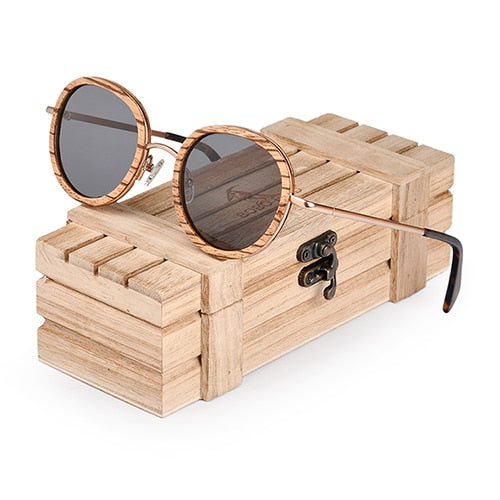 BOBO BIRD Wholesale Zebra Wooden Bamboo Polaroid Sunglasses