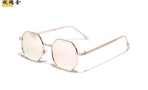 Retro polygon sunglasses Women Luxury