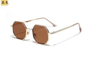 Retro polygon sunglasses Women Luxury