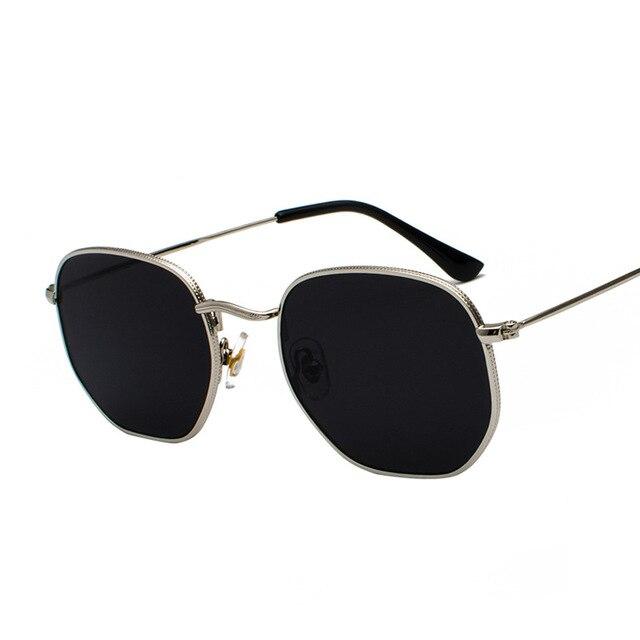 Vintage Gold Sunglasses Men Square Metal Frame