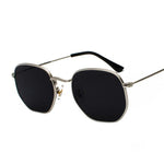 Vintage Gold Sunglasses Men Square Metal Frame