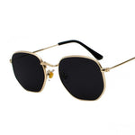 Vintage Gold Sunglasses Men Square Metal Frame