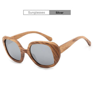 Zebra Wood Sunglasses For Men and Women Oversize