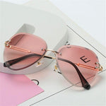 Rimless Sunglasses Women Metal Farme UV400