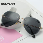 Rimless Sunglasses Women Metal Farme UV400