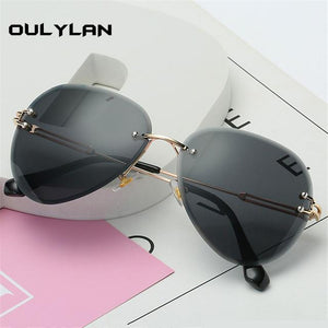 Rimless Sunglasses Women Metal Farme UV400