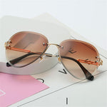 Rimless Sunglasses Women Metal Farme UV400