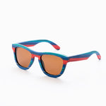 Retro Handmade Blue Colored wooden frame sunglasses